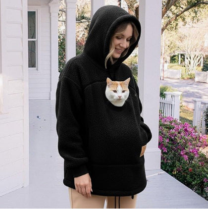 Sudadera polar con capucha y cordón