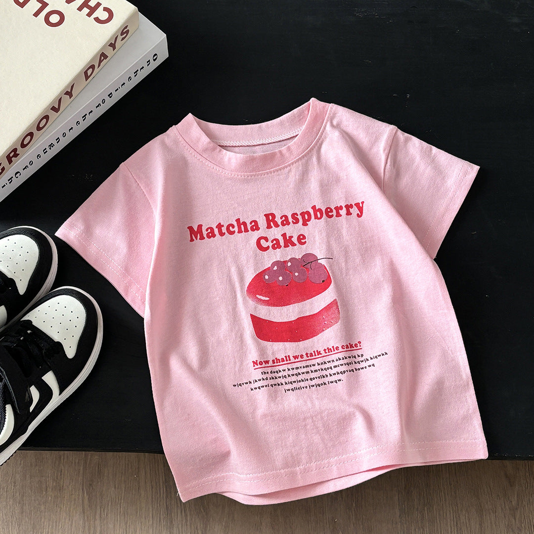 Camiseta infantil de algodón con estampado