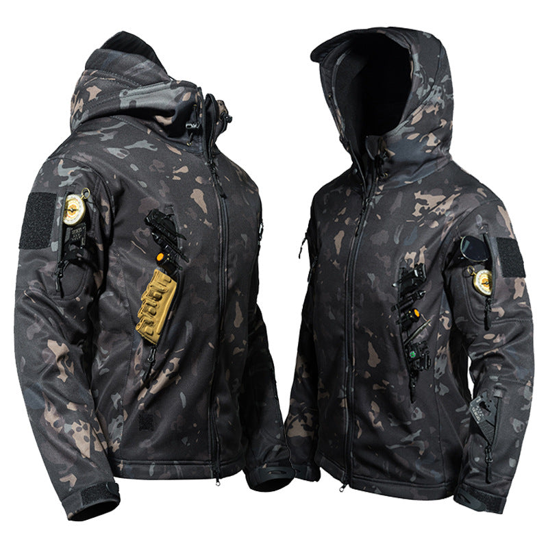 Chaqueta softshell impermeable con forro polar para hombre