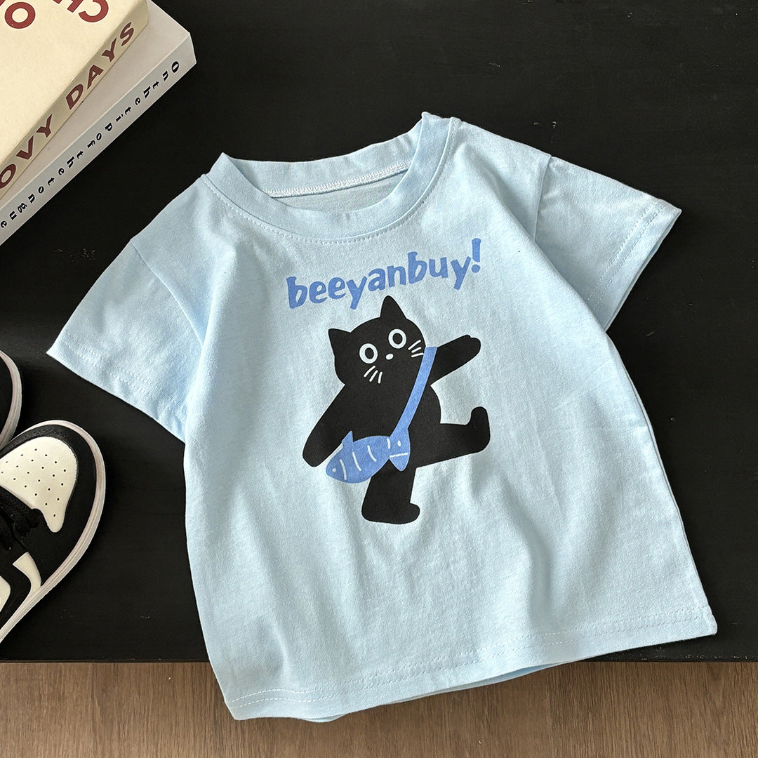 Camiseta infantil de algodón con estampado