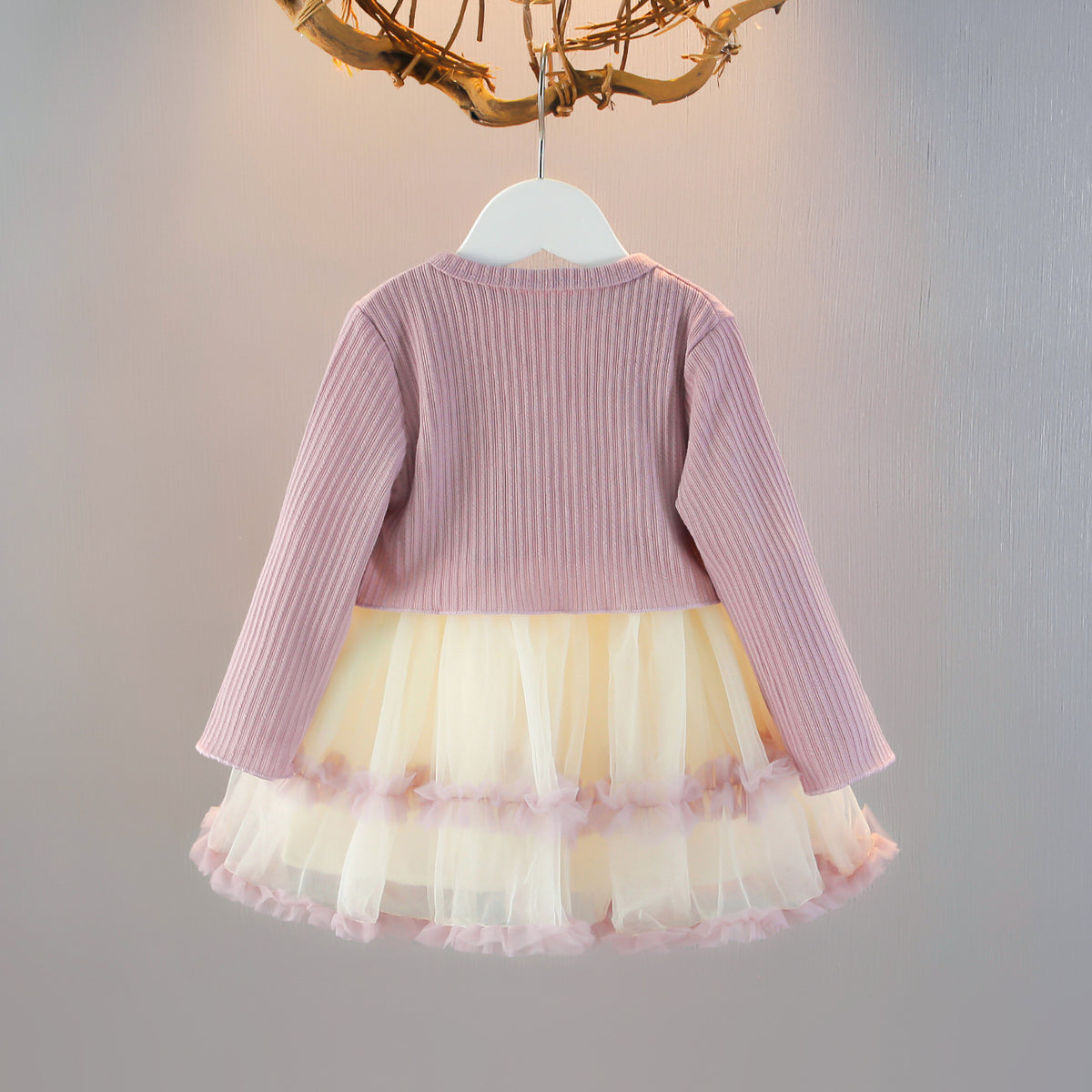 Conjunto infantil de top y falda de tul