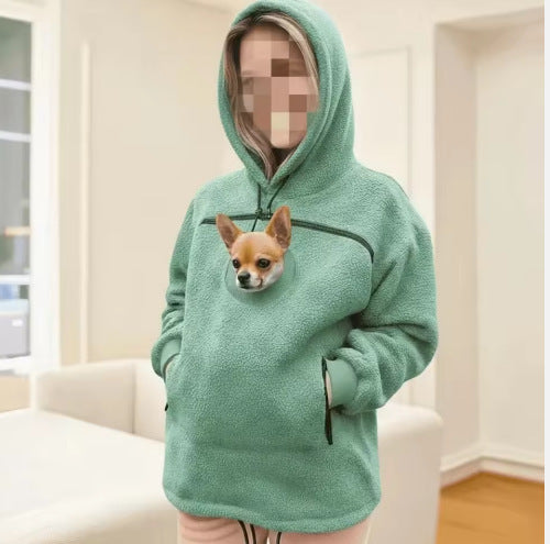 Sudadera polar con capucha y cordón