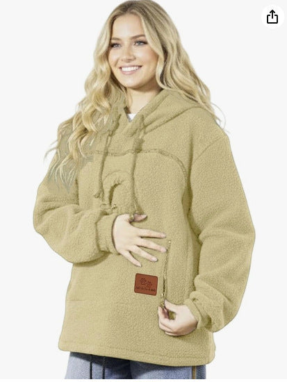 Sudadera polar con capucha y cordón