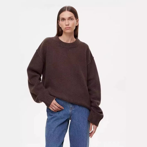 Jersey de punto holgado con cuello redondo