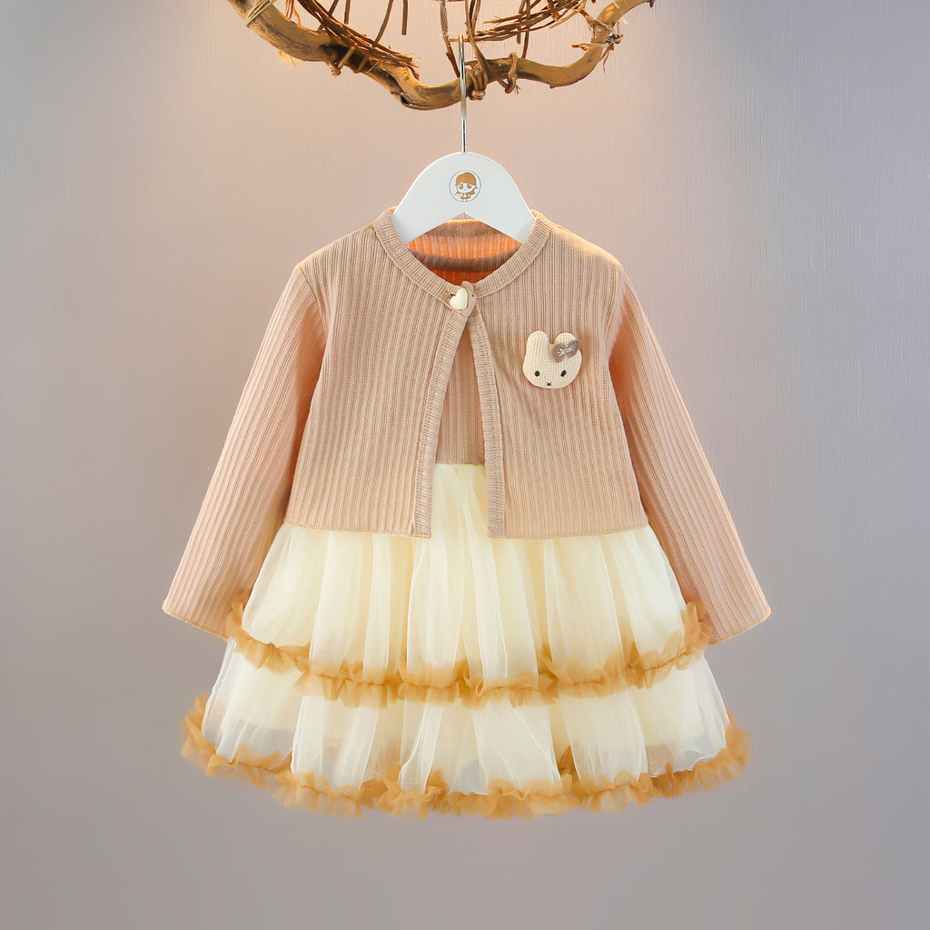 Conjunto infantil de top y falda de tul