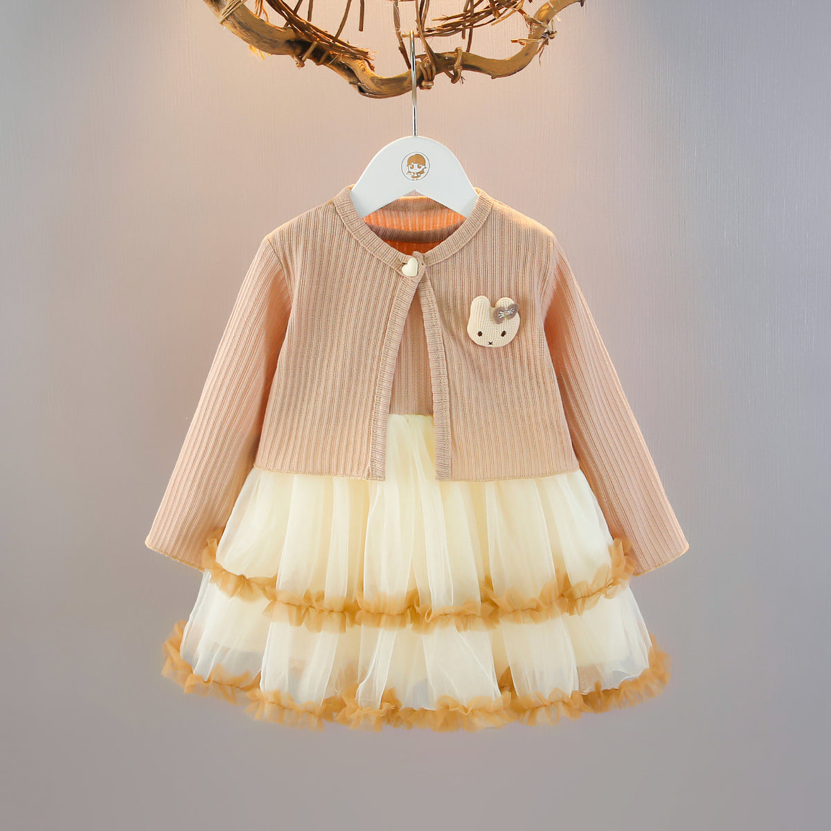 Conjunto infantil de top y falda de tul