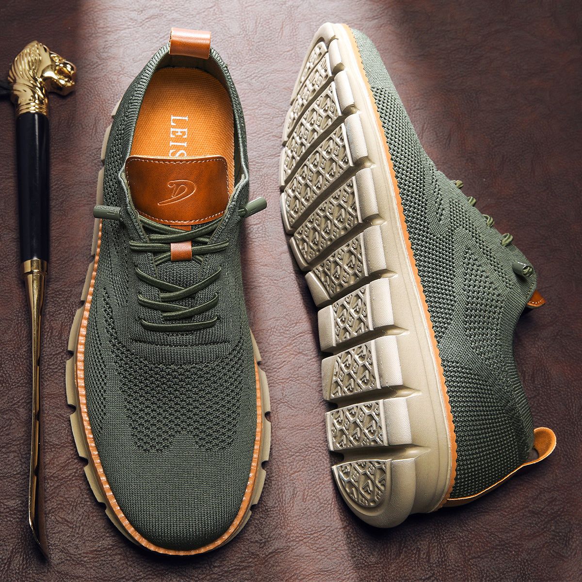 Zapatillas de punto ligeras sin cordones para hombre