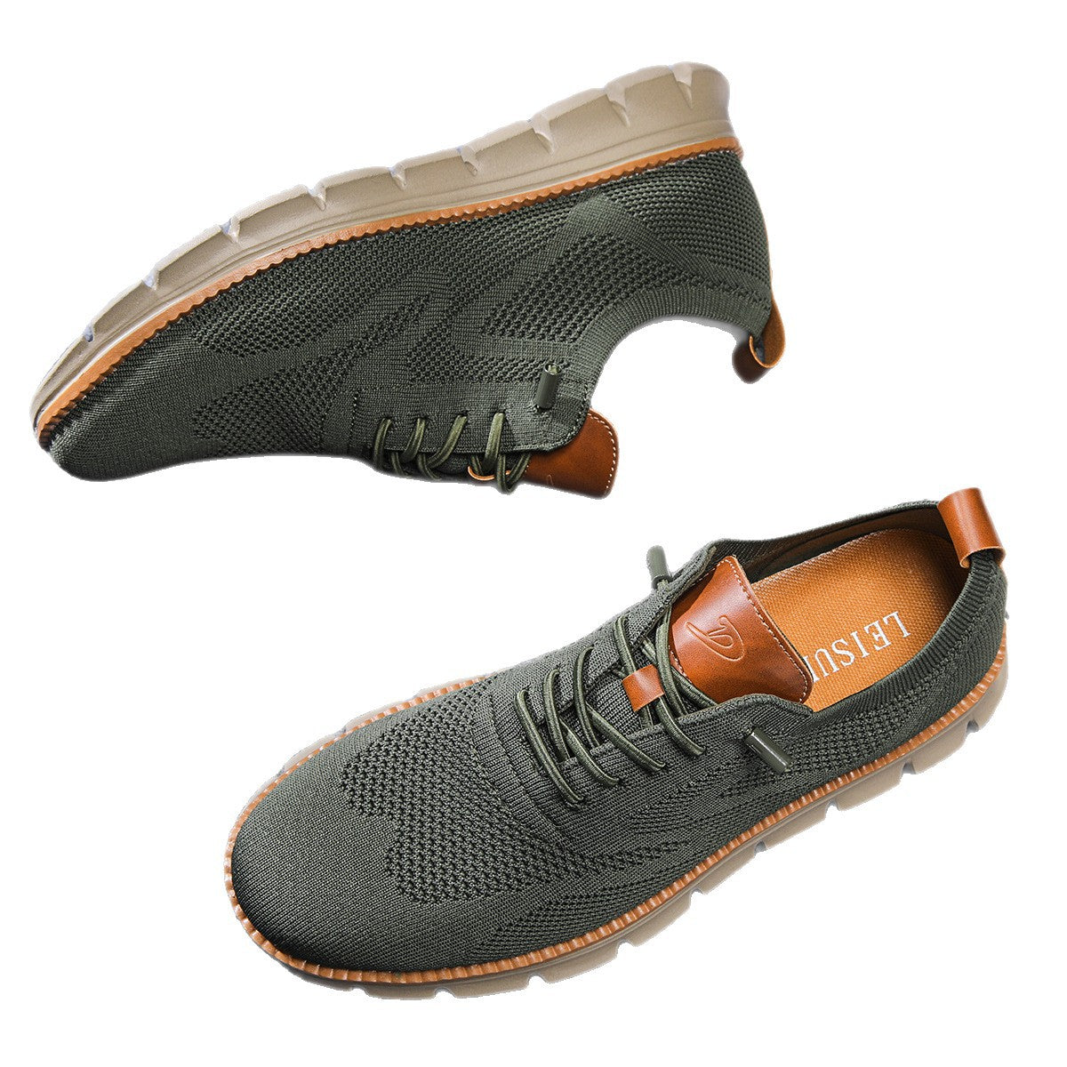 Zapatillas de punto ligeras sin cordones para hombre