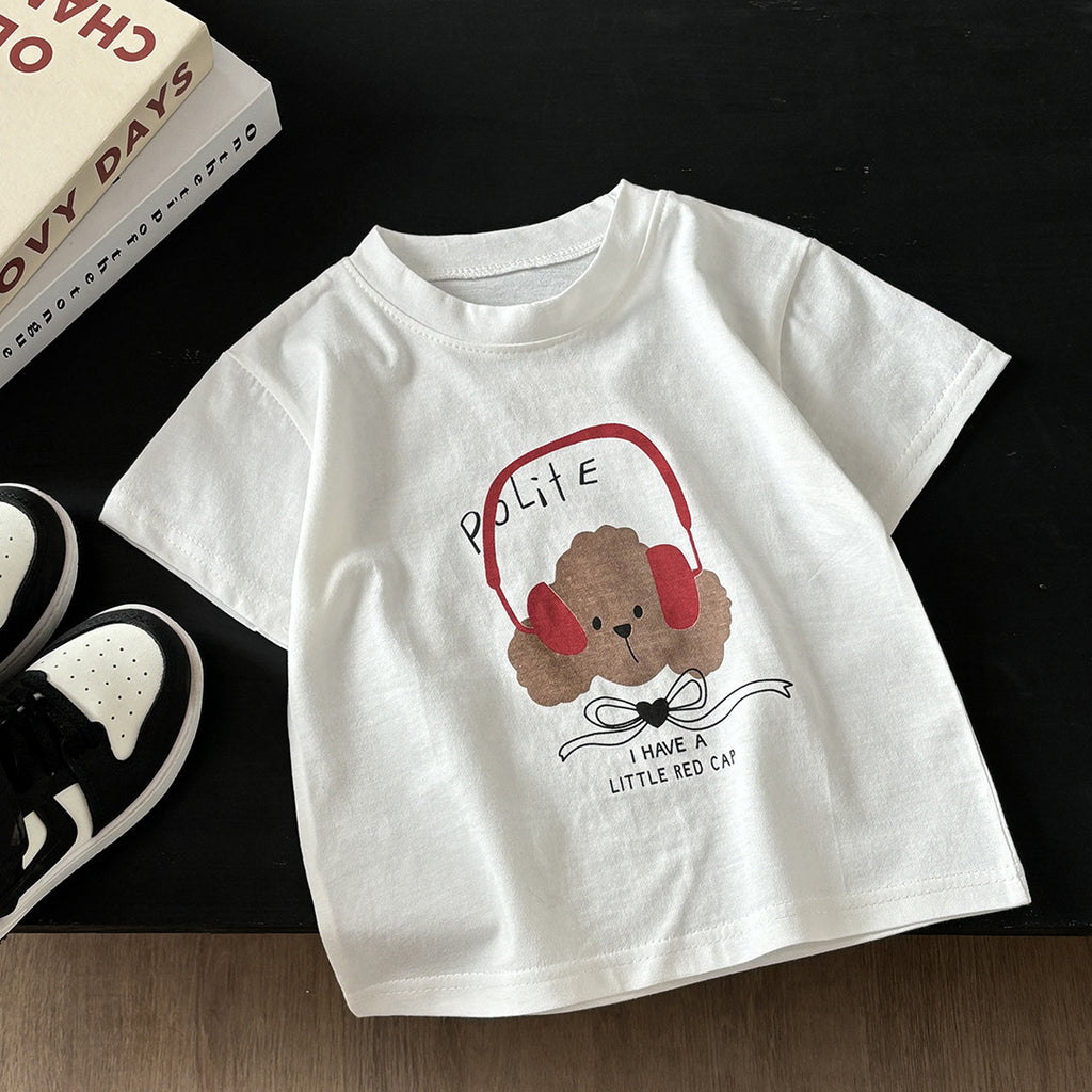 Camiseta infantil de algodon con estampado