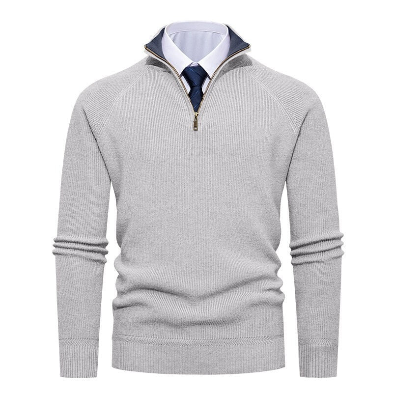 Jersey de punto con media cremallera para hombre