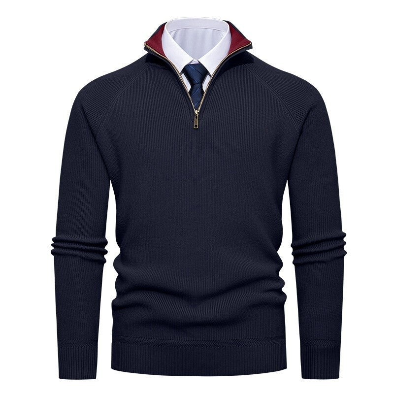 Jersey de punto con media cremallera para hombre